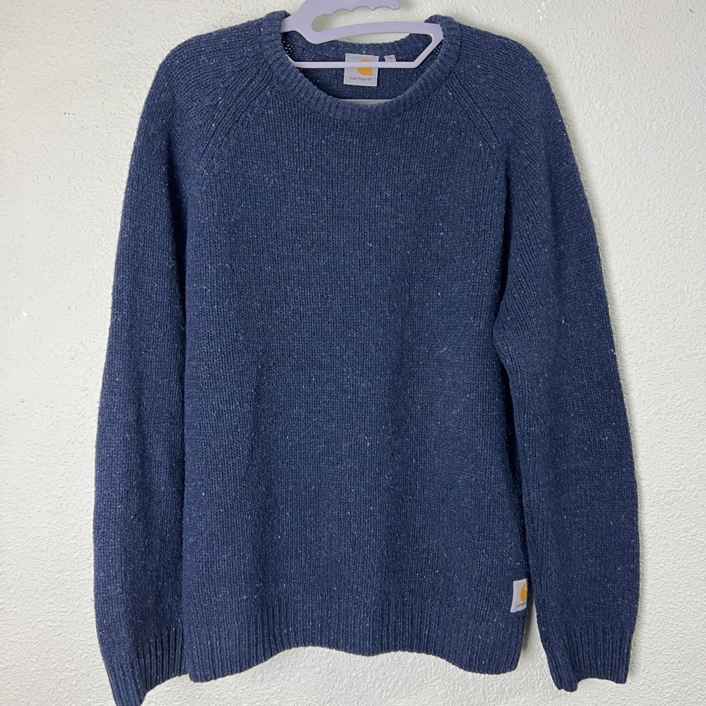 Carhartt Navy Lambwool Anglistic Knitwear Men's Medium